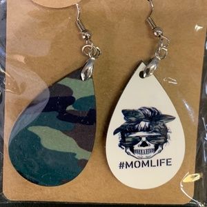 Mom life - teardrop earrings